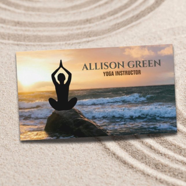 Zen Andlig Hälsa Meditation Yoga-instruktor Visitkort (Zen Spiritual Wellness Meditation Yoga Instructor Business Card)