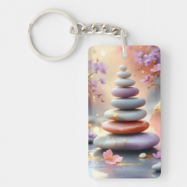 Zen Andlig Stones Balance Blommigt Art (Framsidan)