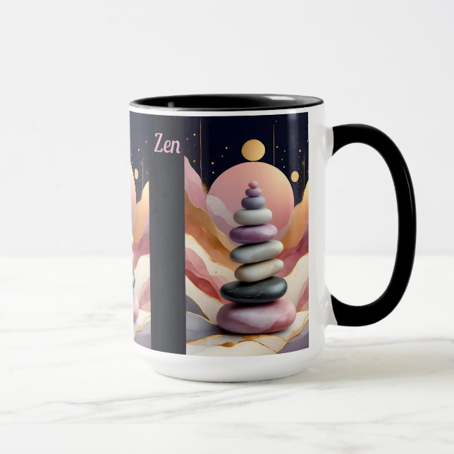 Zen Andlig Stones Balance Cosmos Art Mugg (Höger)