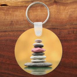 Zen Andlig Stones Balance Therapational Art Nyckelring