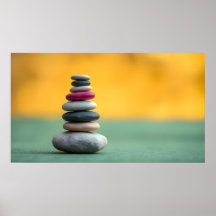 Zen Andlig Stones Balance Therapational Art