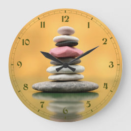 Zen Andlig Stones Balance Therapational Art Stor Klocka