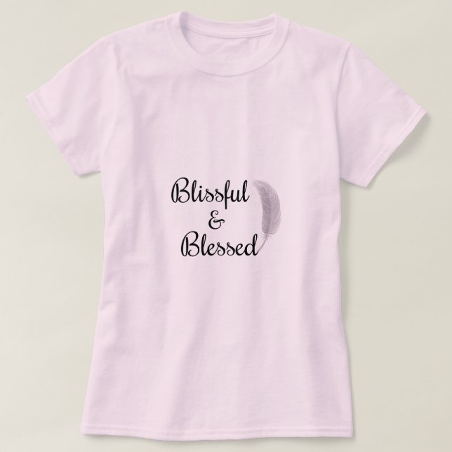 Zen Angel Feather rosa T-shirt (Design framsida)