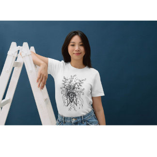 Zen ARt Blume gezeichnet - T Shirt