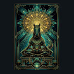 Zen Art Deco Häst Siluett Andlig Guld Poster<br><div class="desc">En unik,  meditativ häst siluett med en himmelsk mandala gloria. Blandar Art Deco geometri med andlig djurenergi.</div>