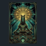 Zen Art Deco Häst Siluett Andlig Guld Poster<br><div class="desc">En unik, meditativ häst siluett med en himmelsk mandala gloria. Blandar Art Deco geometri med andlig djurenergi.</div>