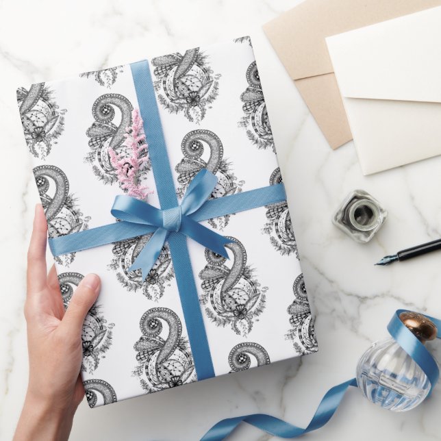Zen Art: Florales Motiv - Rolle  Presentpapper (Gifting)