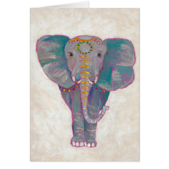 Zen Asian Elephant Hälsningskort (Framsidan)