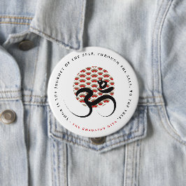 Zen Asian Red Sol Yoga Modern Calligraphy Om Aum Knapp