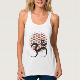 Zen Asian Red Sol Yoga Modern Calligraphy Om Aum Linne Med Racerback