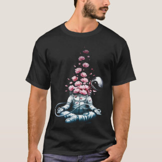 Zen Astronaut Meditating In Space Yoga Namaste Ros T Shirt
