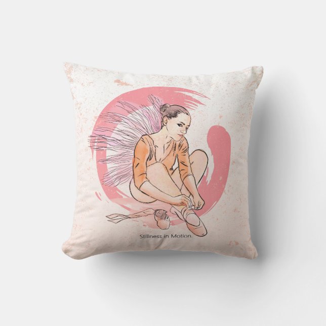 Zen Ballet Flow – Minimalist Dancer Pillow Kudde (Framsida)
