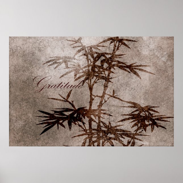 Zen Bamboo Gratitude Poster (Framsidan)