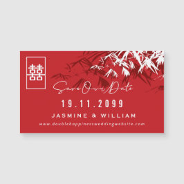 Zen Bamboo Löv kinesisk Bröllop spara datum