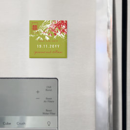 Zen Bamboo Löv kinesisk Bröllop spara datum Magnet