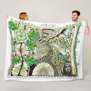 Zen Bamboo och Panda Blanket Fleecefilt