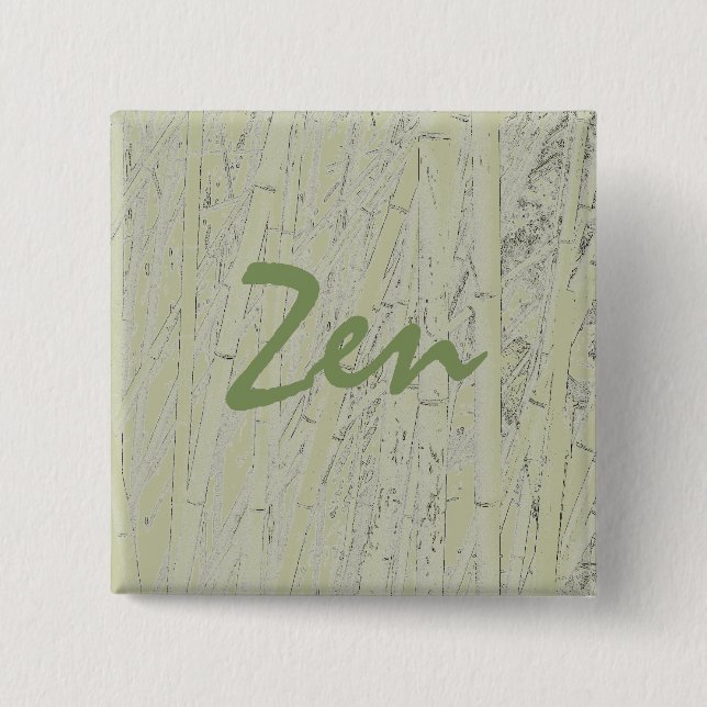 "Zen Bamboo" Square Pin Knapp (Framsida)