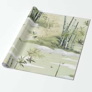 Zen Bambu Skog Botanisk Mönster (1) Presentpapper