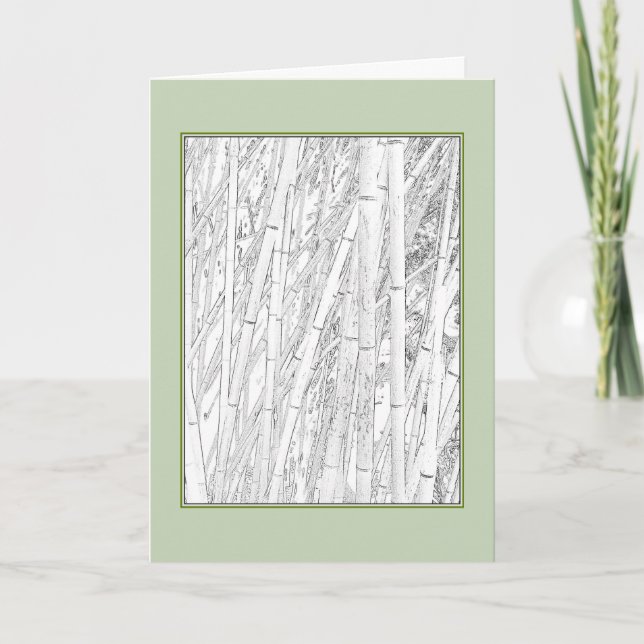 'Zen Bambu' Tom Kort Blank Julkort (Framsida)