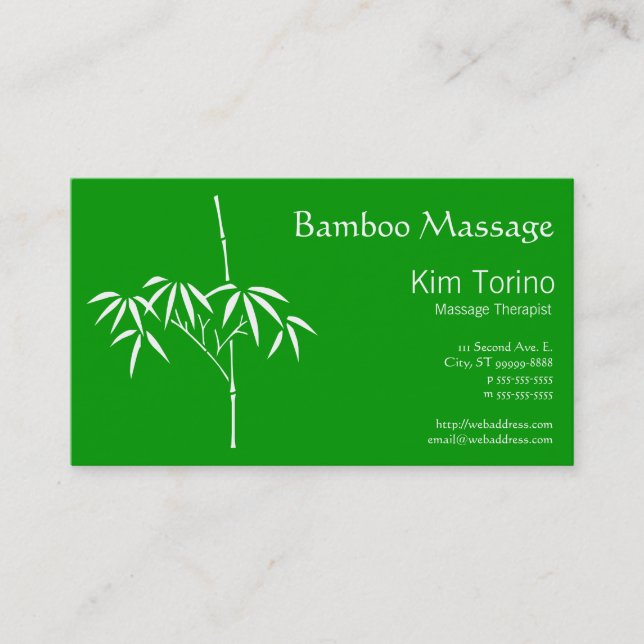 Zen Bambu Välbefinnande Professionell Varumärkesid Visitkort (Framsida)