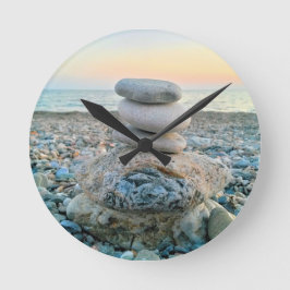 Zen Beach Stones Rund Klocka