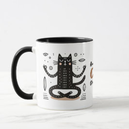 Zen Black Cat Flytande i Meditation Mugg