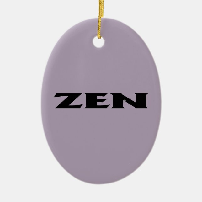 Zen black grått oval ceramic ornament (Framsidan)