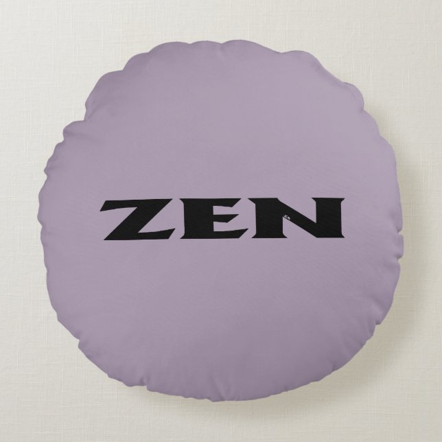 Zen Black grått round poly dekorativ kudde (Framsidan)