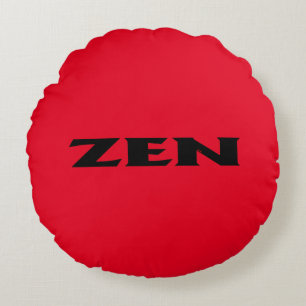 Zen Black Red Round poly dekorativ kudde