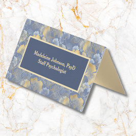 Zen Blue Guld Ginkgo Psychiatrist eller Counselor Visitkort