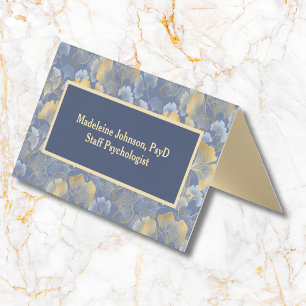 Zen Blue Guld Ginkgo Psychiatrist eller Counselor Visitkort