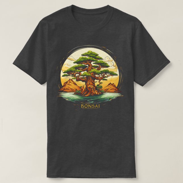 Zen Bonsai Art Bonsai Träd T Shirt (Design framsida)