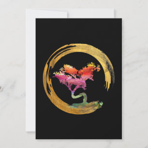 Zen Bonsai Träd japansk circle Enso Asian Art