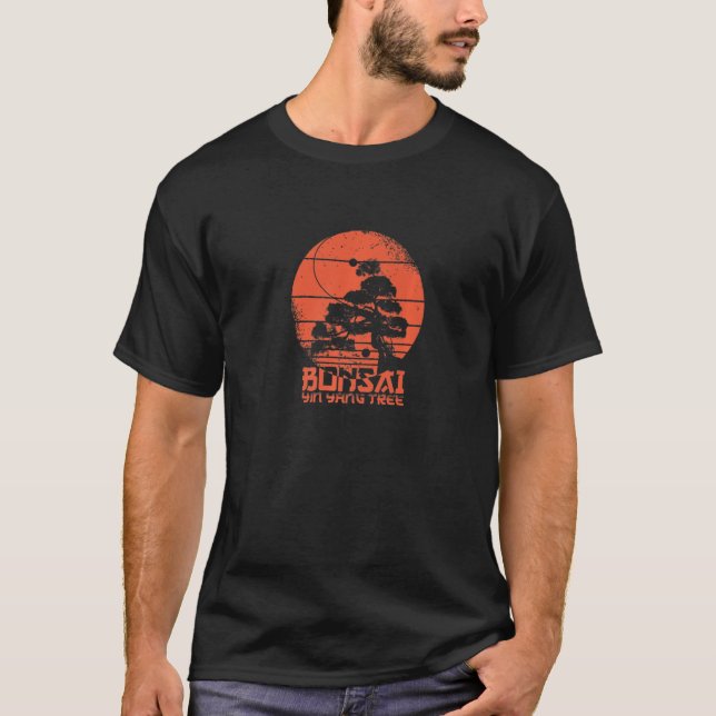 Zen Bonsai Träd Yin Yang Japan T Shirt (Framsida)