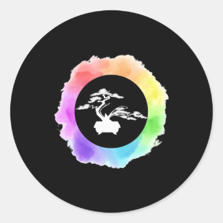 Zen Bonsai Träd Yoga Graphic Gift Runt Klistermärke