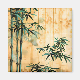 Zen Botanisk Natur Bambu Skog Magnet