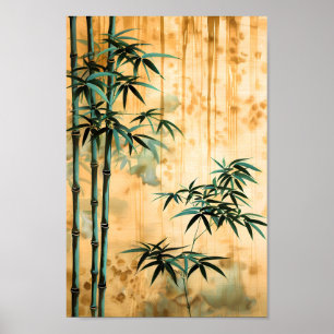 Zen Botanisk Natur Bambu Skog Poster
