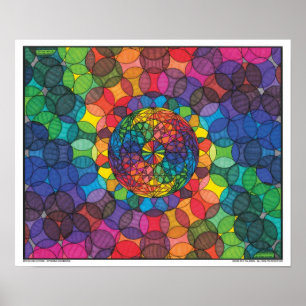 Zen Bubbleverse - snurrregnbågetryck Poster