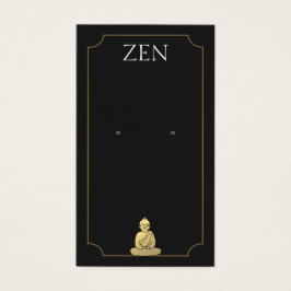Zen Buddha Black Earring Visning Card Visitkort