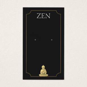 Zen Buddha Black Earring Visning Card Visitkort