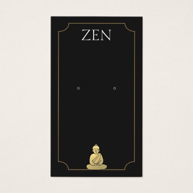 Zen Buddha Black Earring Visning Card Visitkort (Framsidan)