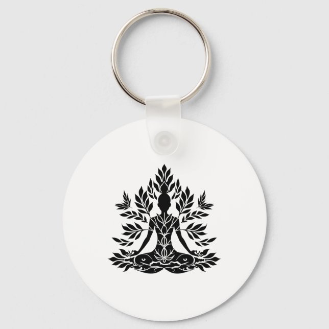 Zen Buddha Buddhistisk Andlighet Meditation Ande Nyckelring (Framsida)