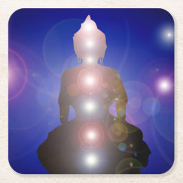 Zen Buddha Chakra Yoga Meditation Namaste Underlägg Papper Kvadrat