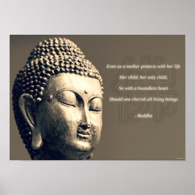 Zen Buddha Cherish Mor Quote Inspirational Poster (Framsidan)