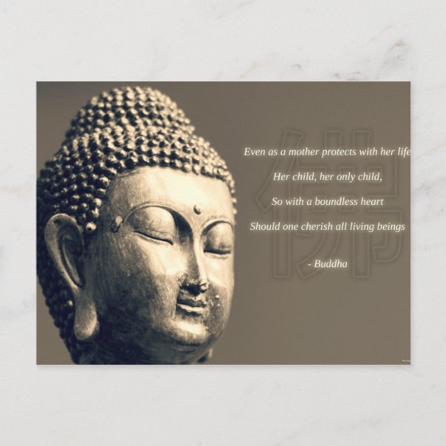 Zen Buddha Cherish Mor Quote Inspirational Vykort (Framsida)