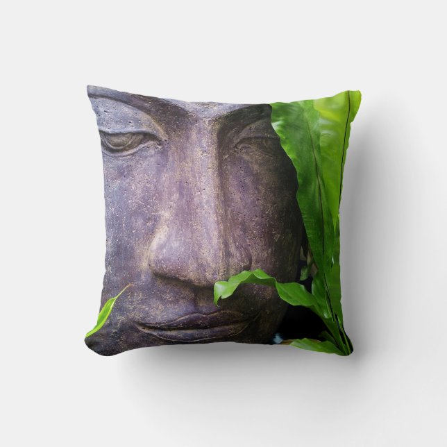 Zen Buddha Frids Trädgård Gröna blad Kudde (Framsida)