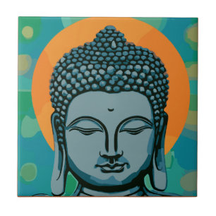 Zen Buddha Head Kakelplatta