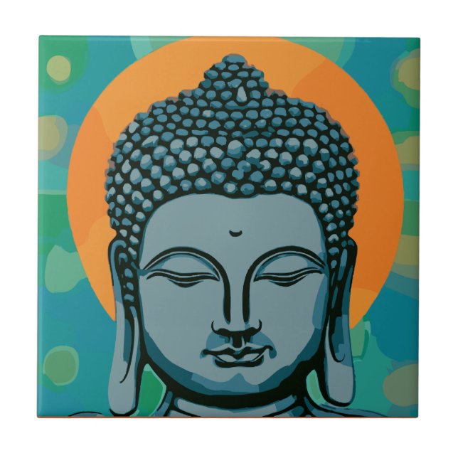 Zen Buddha Head Kakelplatta (Framsidan)