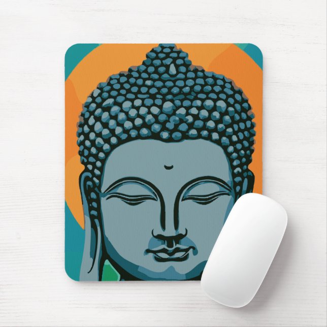 Zen Buddha Head Musmatta (Med mus)