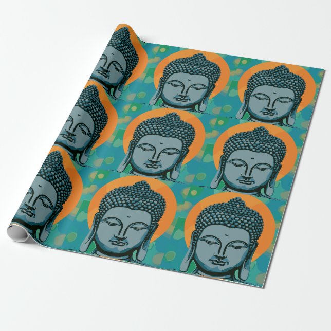 Zen Buddha Head Presentpapper (Utrullad)